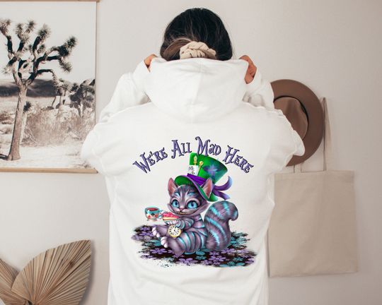 Cheshire Cat Hoodie, Alice Cheshire Cat, Alice In Wonderland Cat Hoodie, Disney Cats Hoodie