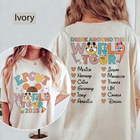 Disney Epcot World Tour  Shirt, Drink Around The World Epcot Shirt