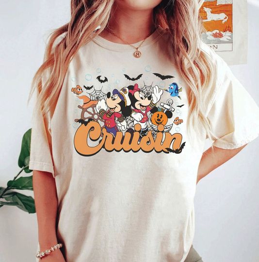 Disney Cruise Halloween 2023 Shirt, Retro Mickey and Friends Shirt