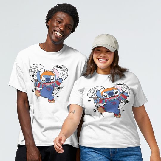 Stitch Cosplay Chucky T-Shirt, Halloween T-Shirt, Disney T-Shirt, Spooky T-Shirt