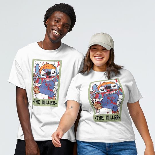 Stitch The Killer Chucky Tarot Card T-Shirt, Halloween T-Shirt, Disney T-Shirt, Spooky T-Shirt