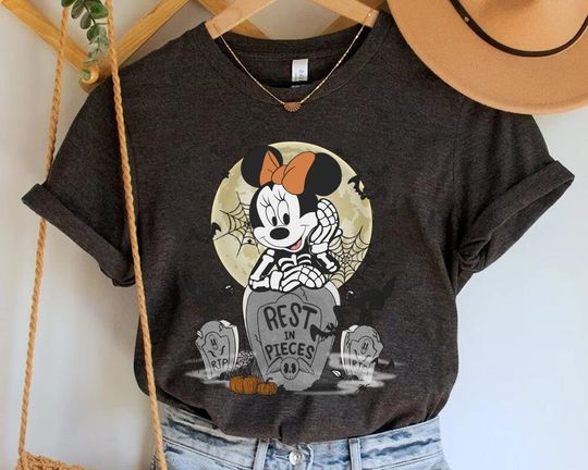 Minnie Mouse Skeleton T-Shirt, Halloween T-Shirt, Disney T-Shirt, Spooky T-Shirt