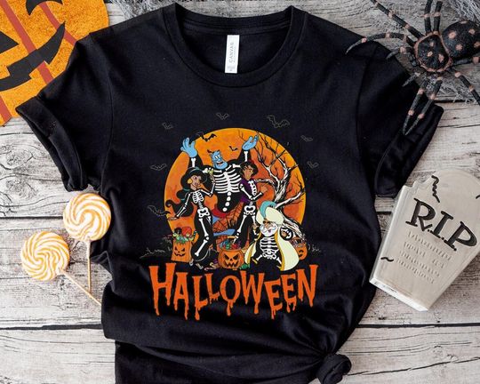 Aladdin Jasmine Genie Friends T-Shirt, Halloween T-Shirt, Disney T-Shirt, Spooky T-Shirt