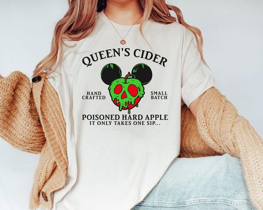 Queen's Cider Apple Poison Snow White 7 Dwarf Villians Evil Queen T-Shirt, Halloween T-Shirt, Disney T-Shirt, Spooky T-Shirt