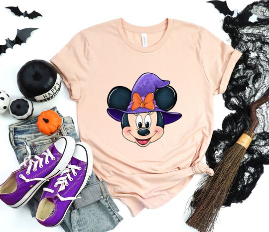 Witch Minnie Mouse T-Shirt, Halloween T-Shirt, Disney T-Shirt, Spooky T-Shirt