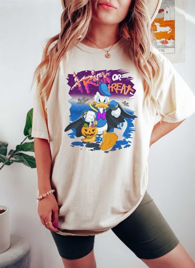 Donald Duck Trick or Treat T-Shirt, Halloween T-Shirt, Disney T-Shirt, Spooky T-Shirt