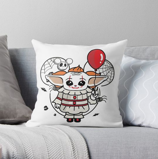 Funny Stitch Shirt,Disney Halloween Shirt, Retro Horror Halloween  Horror Movie Character Throw Pillow