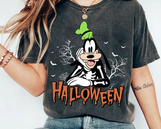 Goofy Skeleton T-Shirt, Halloween T-Shirt, Disney T-Shirt, Spooky T-Shirt