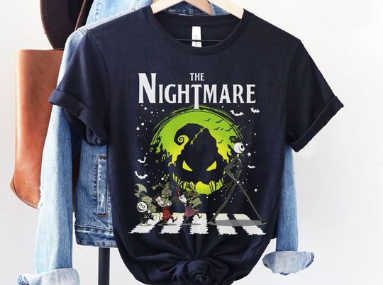 Jack Skellington Lock Shock Barrel Walking Scary Road T-Shirt, Halloween T-Shirt, Disney T-Shirt, Spooky T-Shirt