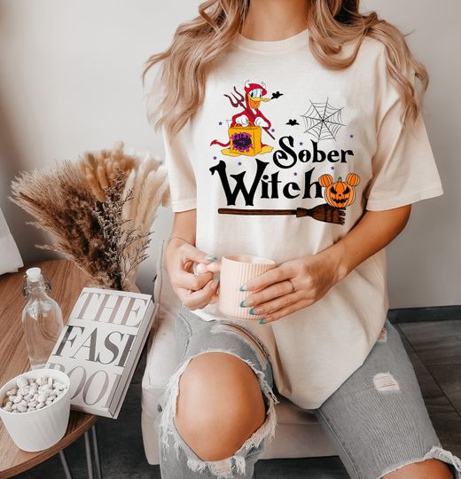 Donald Duck Sober Witch T-Shirt, Halloween T-Shirt, Disney T-Shirt, Spooky T-Shirt