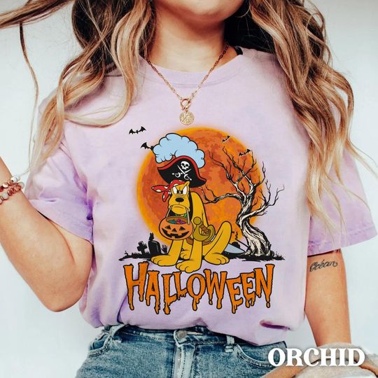 Goofy Pluto Pirate Captain T-Shirt, Halloween T-Shirt, Disney T-Shirt, Spooky T-Shirt