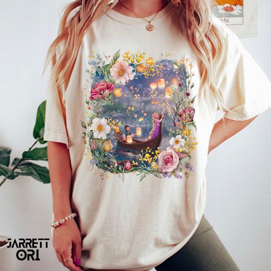 Retro Vintage Disney Tangled Rapunzel Floral Shir