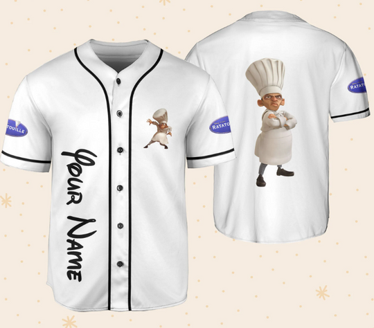 Personalized Disney Ratatouille Skinner Baseball Jersey