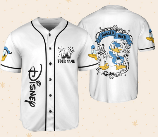 Personalize Disneyland Vintage Retro Donald Duck Baseball Jersey