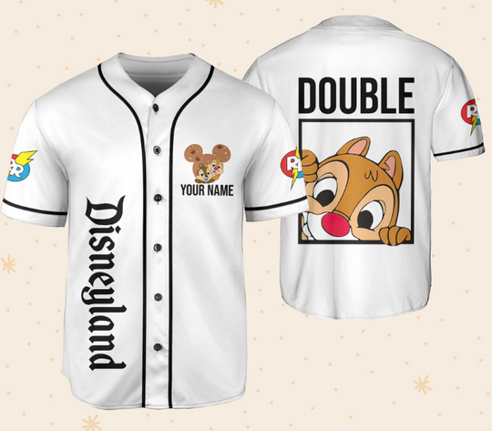 Personalize Disneyland Chip And Dale Baseball Jersey
