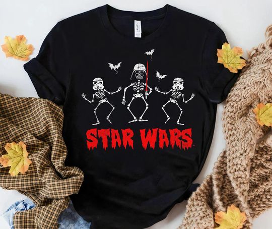 Star Wars Darth Vader & Stormtroopers Skeletons T-Shirt, Halloween T-Shirt, Disney T-Shirt, Spooky T-Shirt