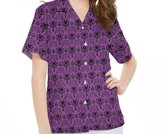 The Haunted Mansion Pattern Hawaiian Shirt, Foolish Mortals Disney Halloween Hawaii Shirts
