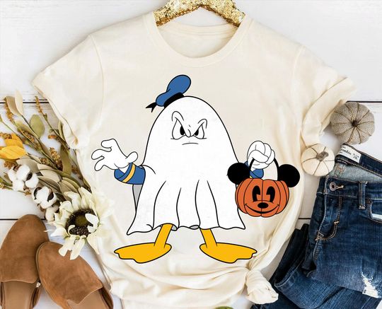 Disney Donald Classic Halloween Boo, Donald Duck Ghost Pumpkin T-Shirt