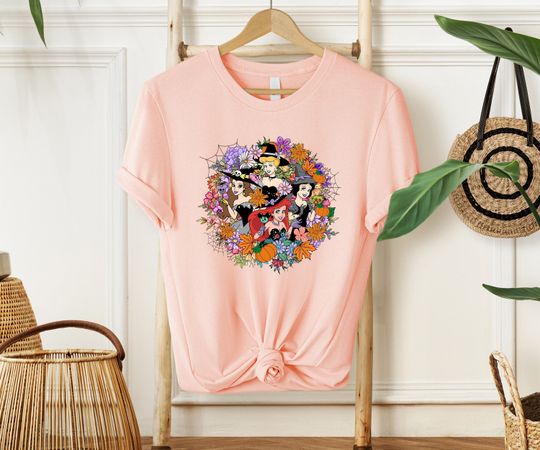 Discover Disney Floral Princess Halloween Shirts