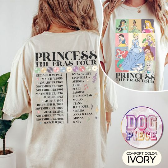 Princess Eras Tour  Shirt, Disney Princess Shirt, Disney Princess Characters Shirt