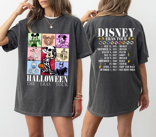 Color Disney Eras Tour Two Side Shirt,  Disney World Shirt, Mickey and Friends Halloween