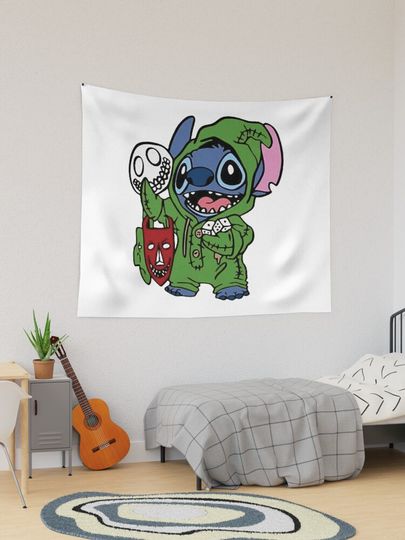 Funny Stitch Shirt,Disney Halloween Shirt, Retro Horror Halloween T Shirt, Horror Movie Character Shirt | Tapestry