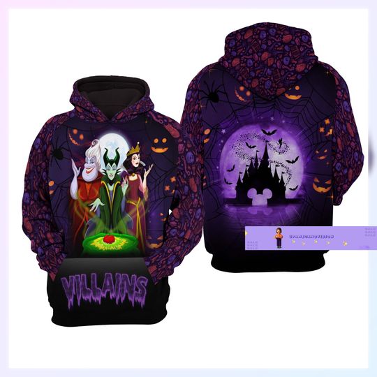 Disney Movie Villains Hoodie, Villains Hoodie 3D, Halloween Hoodie, Disney Halloween Shirt, Movie Halloween Gifts