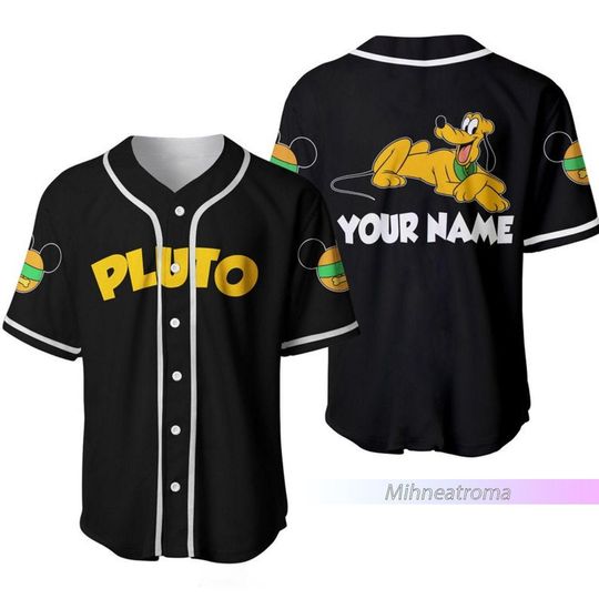Pluto Baseball Jersey Shirt, Disney Pluto Jersey