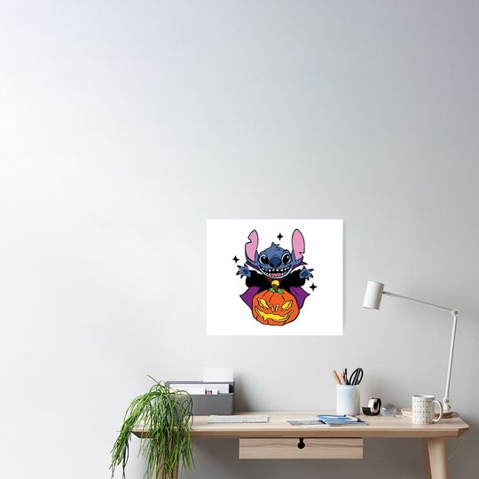 Stitch Dracula Disney Halloween Poster