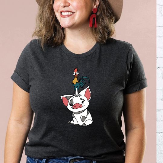 Pua and Hei Hei Tee,Disney Moana T-Shirt,Cute Disney Character,Funny Graphic Shirt,Disneyland Shirt
