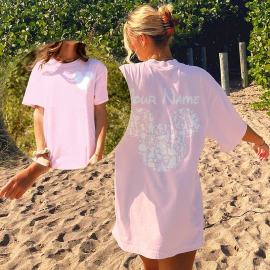 Personalized Disney Logo Mickey Mouse Black Double Sided Shirt