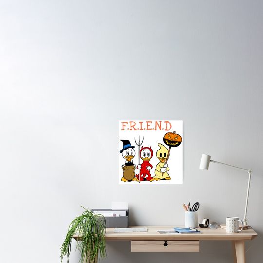 Duck Tales Friends Disney Halloween Poster