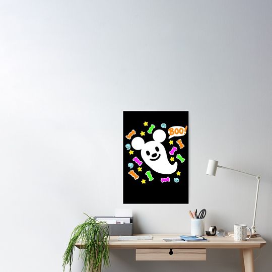 Mickey Ghost Boo Disney Halloween Poster