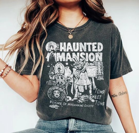 Retro The Haunted Mansion Shirt, Disney Halloween T-Shirt, Disneyland Spooky Season Shirt