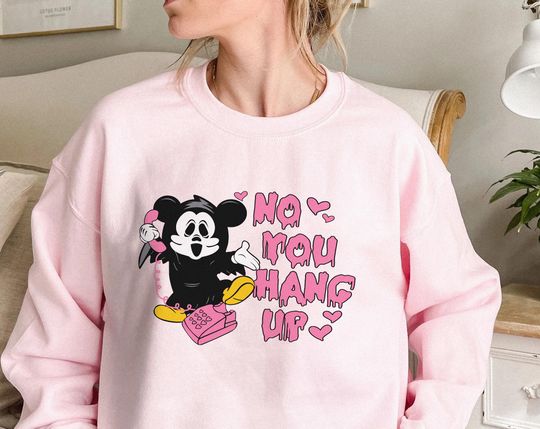 Mickey Mouse Scream No You Hang Up Disney Halloween Sweatshirt