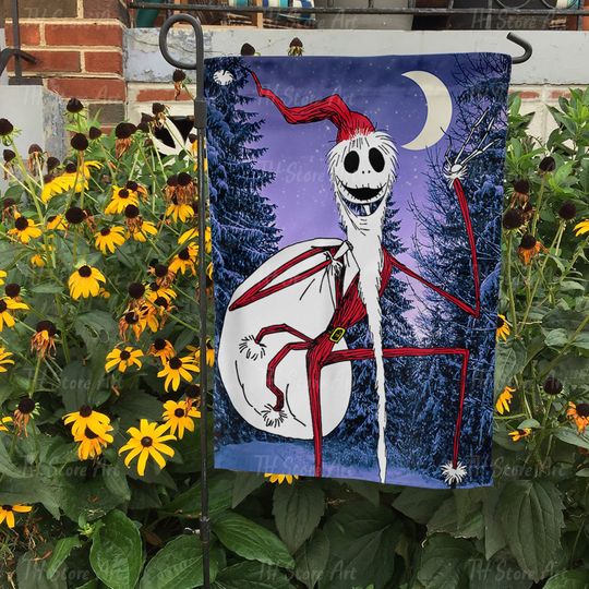 Nightmare Before Christmas Flag, Horror Christmas Flag, Disney Horror Movie House Flag, Christmas Garden Flags