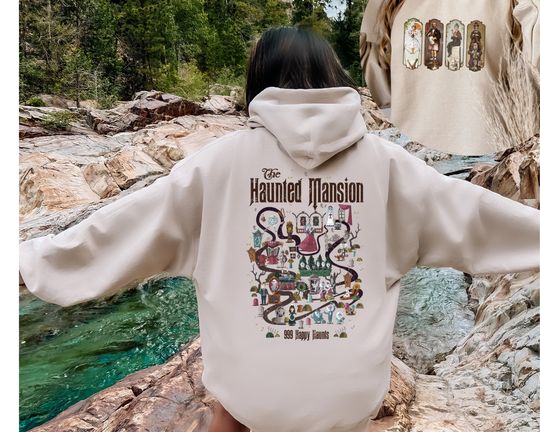 The Haunted Mansion Map Hoodie, Vintage Haunted Mansion Hoodie, Disney Halloween Hoodie