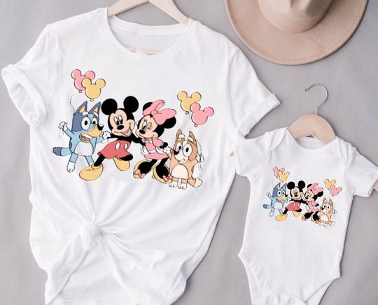 Disney Minnie Mickey Summer T-Shirt, Blue Dog Shirt, Disney Shirt, Disneyworld Shirt