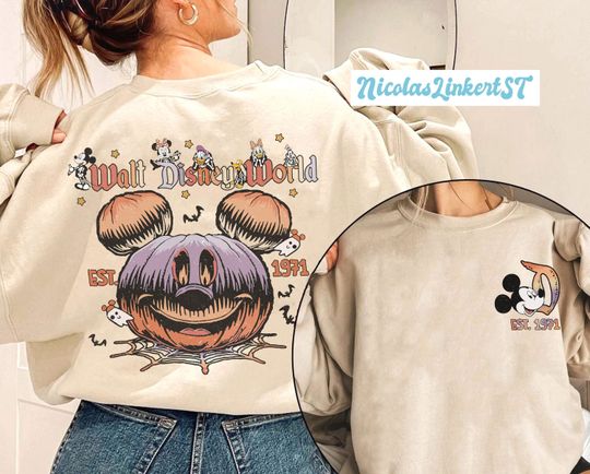 Discover Retro Walt Disney World Halloween Sweatshirt,  Mickeys Not-So-Scary Halloween Party 2023 shirt