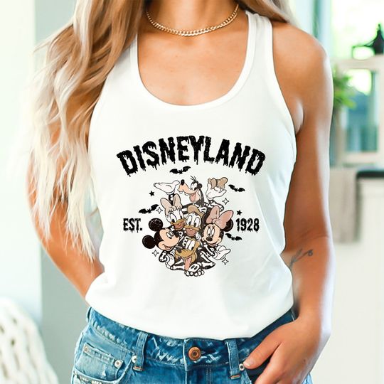 Vintage Disneyland Est 1928 Halloween Tank Top, Retro Mickey And Friends