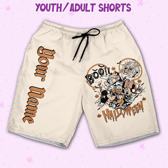 Personalized Halloween Disney Mickey Boo Halloween, Custom Disney Shorts