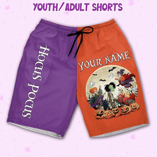 Personalized Halloween Disney Hocus Pocus Retro Sanderson Sisters Shorts