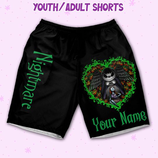Personalized The Nightmare Before Christmas Jack And Sally Disney Shorts