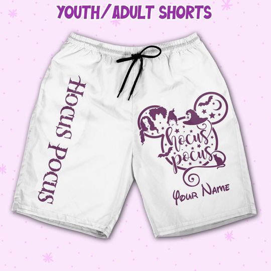 Personalized Halloween Disney Hocus Pocus Mickey Mouse Head Shorts