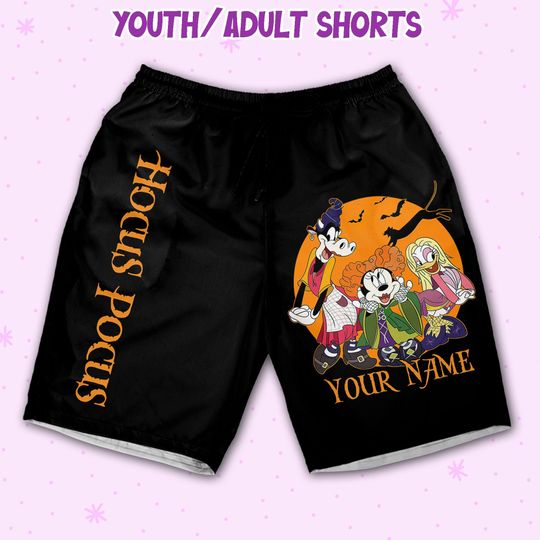 Personalized Halloween Disney Hocus Pocus Funny Minnie Daisy Clarabelle Shorts