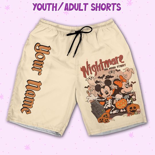 Personalized Halloween Disney Nightmare On Main Street Shorts