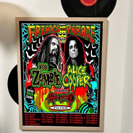 Alice Cooper Rob Zombie Freaks On Parade Tour 2023 Poster