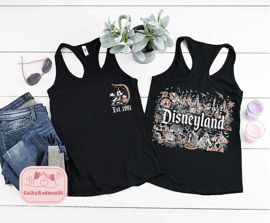 Disneyland Halloween Tank top, Mickey and Friends Skeleton Tanks