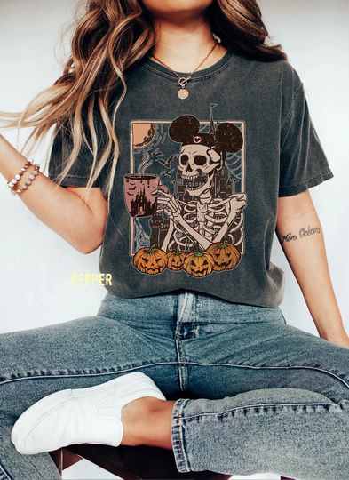 Mickey Skeleton Coffee  Shirts, Vintage Disney Skeleton Shirt