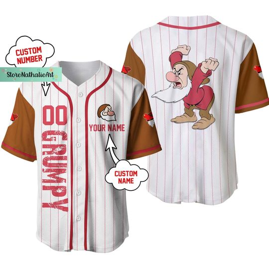 Grumpy Dwarf Jersey, Disney Grumpy Jersey Shirt, Grumpy Disney Baseball Jersey